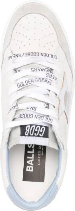 Golden Goose Witte Leren Sneakers met Zilveren Ster White Dames