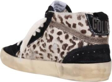 Golden Goose Luipaard Horsy Suède Neus en Spoor Ster Golf Zwart Dames