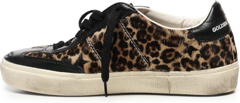 Golden Goose Luipaardprint Veterschoenen Bruin Zwart