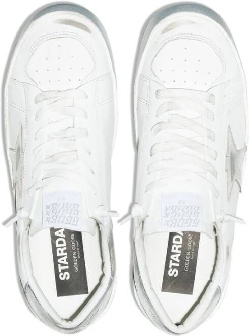 Golden Goose Metallic Finish Distressed Star Patch Sneakers