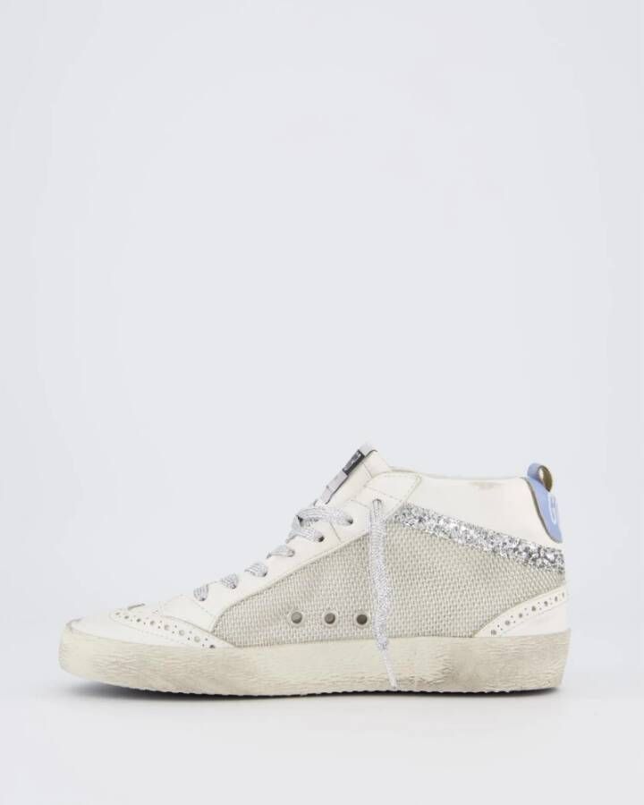 Golden Goose Mid Star Sneaker Wit Blauw Multicolor Dames