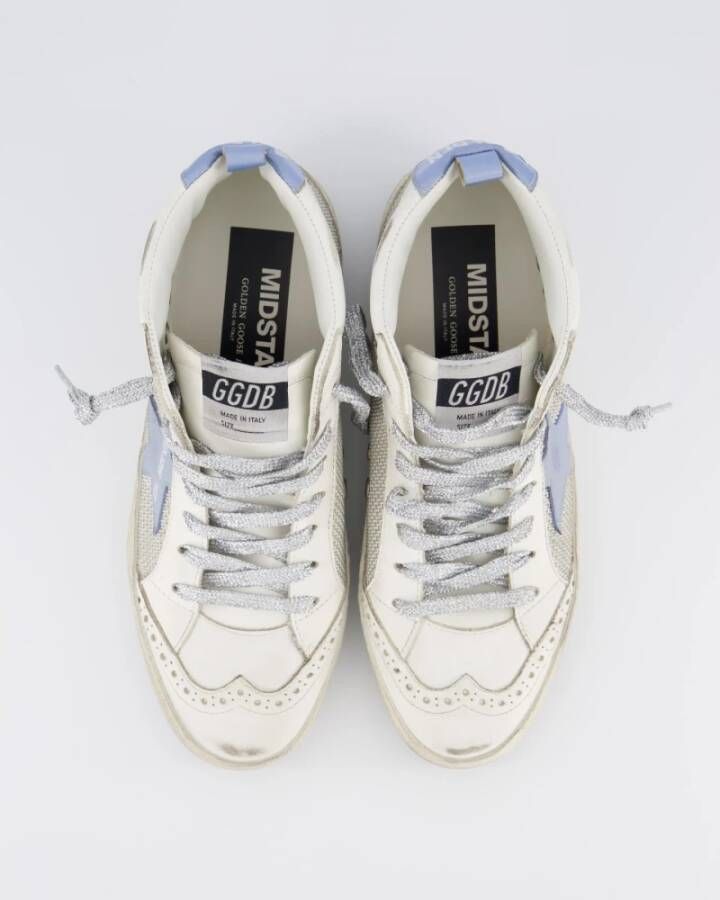 Golden Goose Mid Star Sneaker Wit Blauw Multicolor Dames