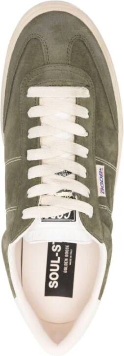 Golden Goose Olijfgroene Suède Veterschoenen