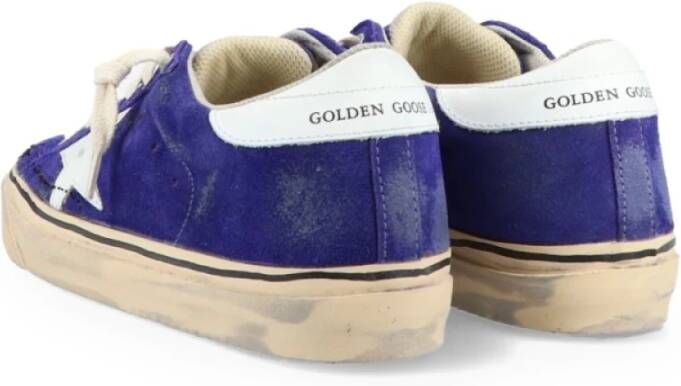 Golden Goose Paarse Suède Sneakers Blue Dames