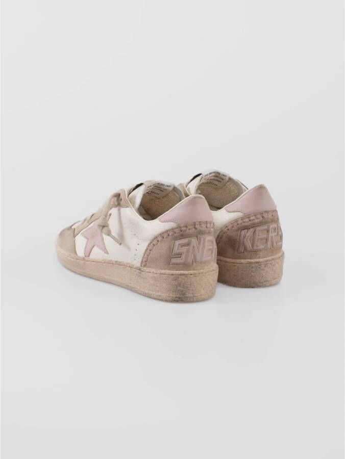 Golden Goose Roze Leren Retro Basketbalsneakers