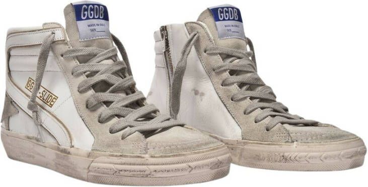 Golden Goose Slide Baskets in White Leather Wit Dames