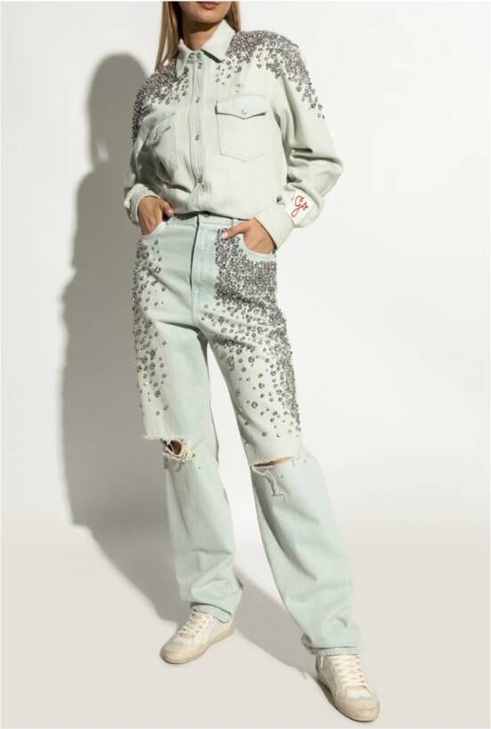 Golden Goose Sneakers Mid Star Double Quarter White Dames