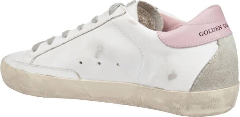 Golden Goose Witte Super Star Sneakers met Roze Hiel White Dames