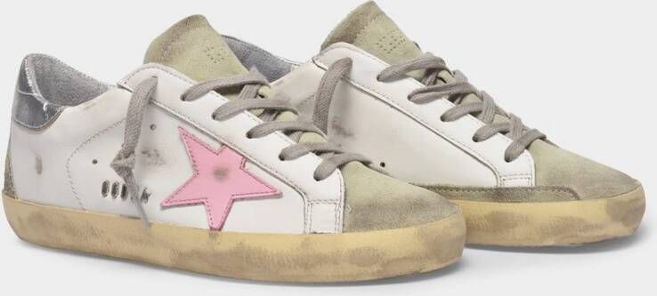 Golden Goose Vintage Leren Super-Star Sneakers Wit Dames