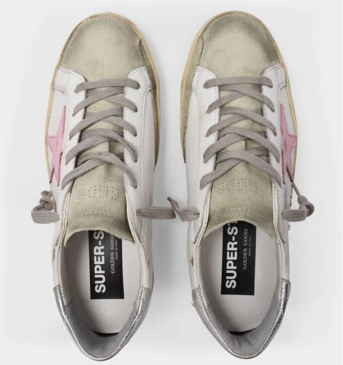 Golden Goose Vintage Leren Super-Star Sneakers Wit Dames