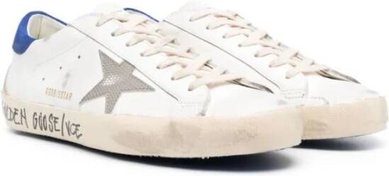 Golden Goose Witte Leren Superstar Sneakers met Groene Hak White Heren - Foto 13