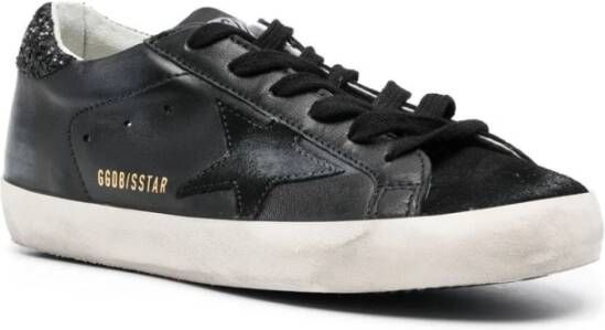 Golden Goose Zwarte Glitter Super Star Low-Top Sneakers Zwart Dames