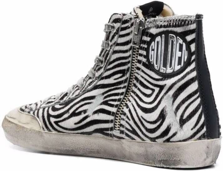 Golden Goose Zebra High-Top Sneakers Zwart Dames