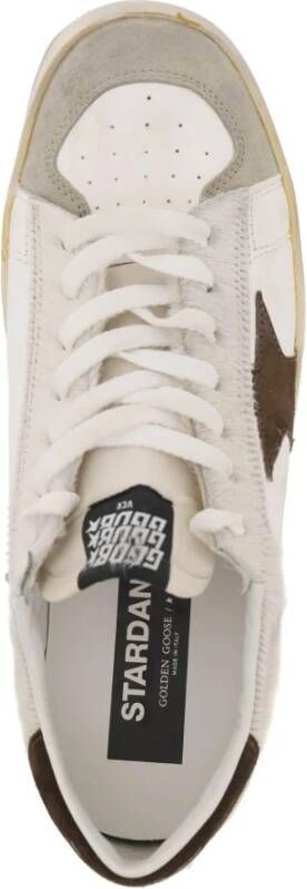 Golden Goose Stardan Leren Sneakers met Ponyhuid Inzetstukken White Heren
