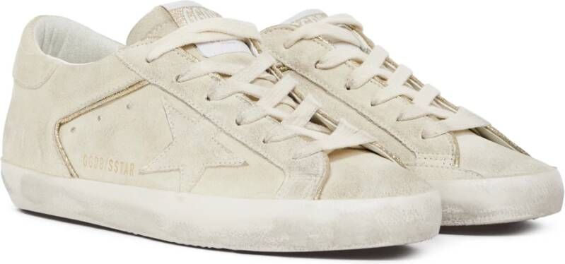 Golden Goose Superstar Suede Sneakers met Glitter Piping
