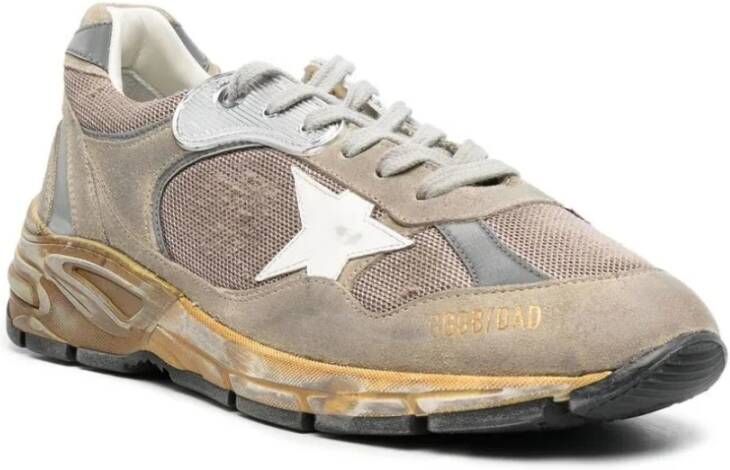Golden Goose Taupe Silver White Dad Sneakers Multicolor Heren