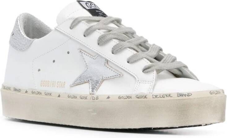 Golden Goose Witte Zilveren Leren Sneakers White Dames - Foto 9