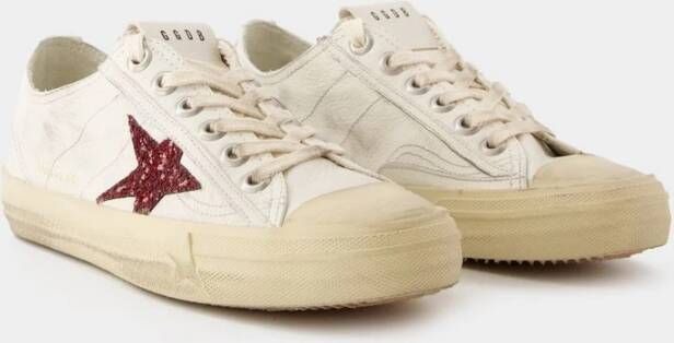 Golden Goose V-Star 2 Sneakers Leer Rubberen Zool Wit Dames