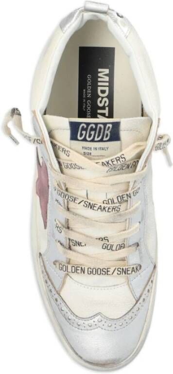 Golden Goose Distressed Leather Sneakers White Dames