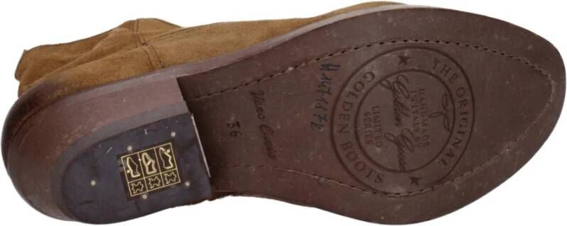 Golden Goose Verweerde Bruin Leren Enkellaarzen