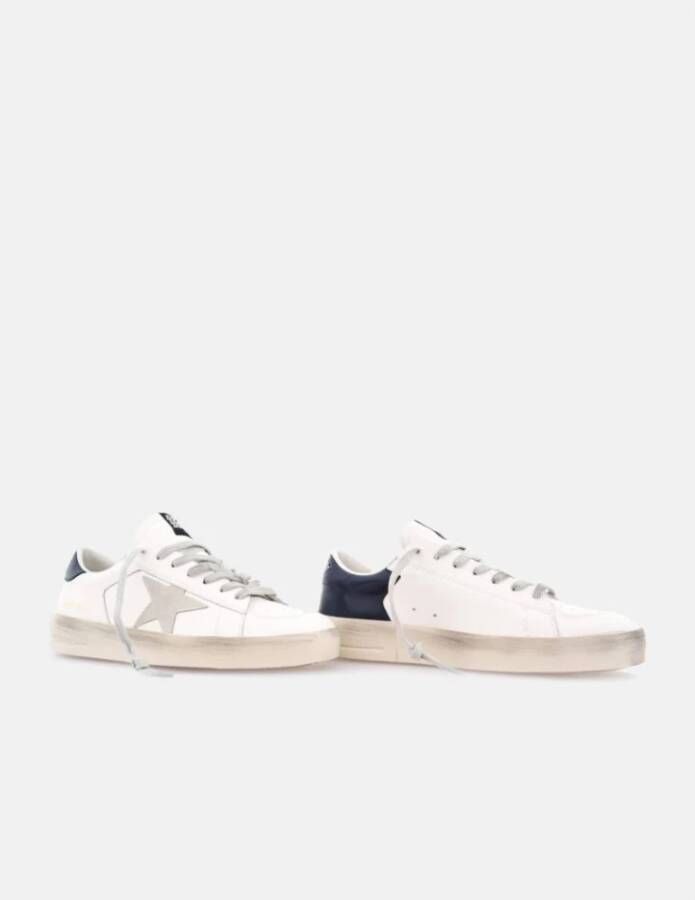 Golden Goose Vintage Grijze Ster Leren Sneakers White Heren