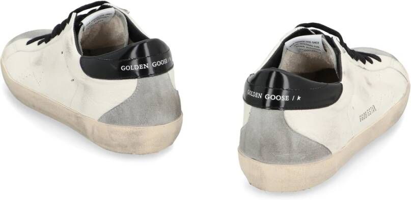 Golden Goose Vintage Lage Sneakers met Leren Details White Heren