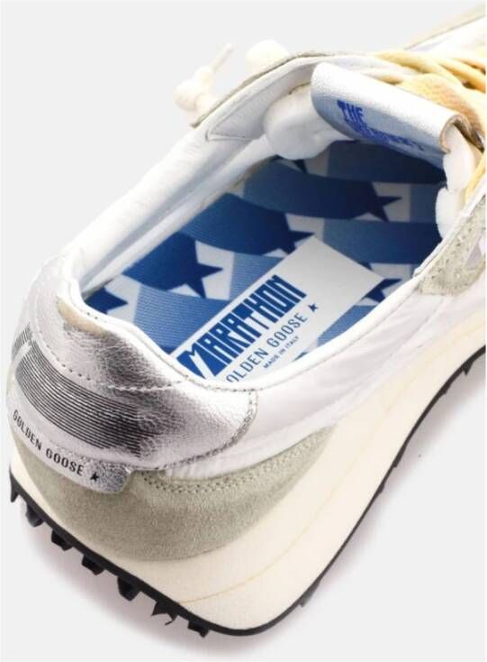 Golden Goose Vintage Marathon Zilveren Ster Sneakers White Heren