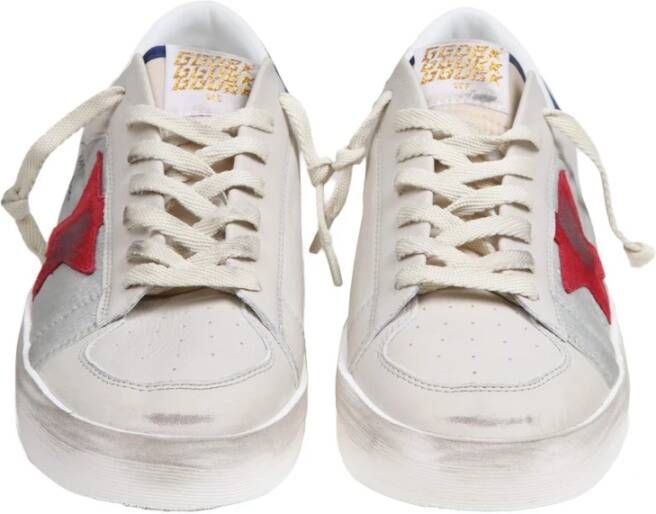 Golden Goose Vintage Stardan Leren Sneakers Wit Blauw Rood White Heren