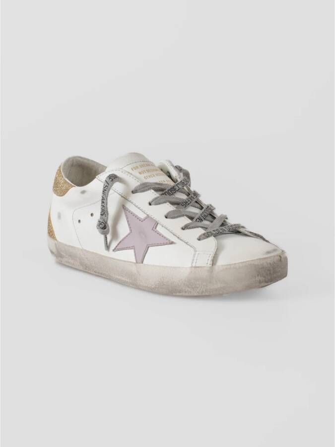 Golden Goose Vintage Ster Sneakers met Glitter Hiel White Dames