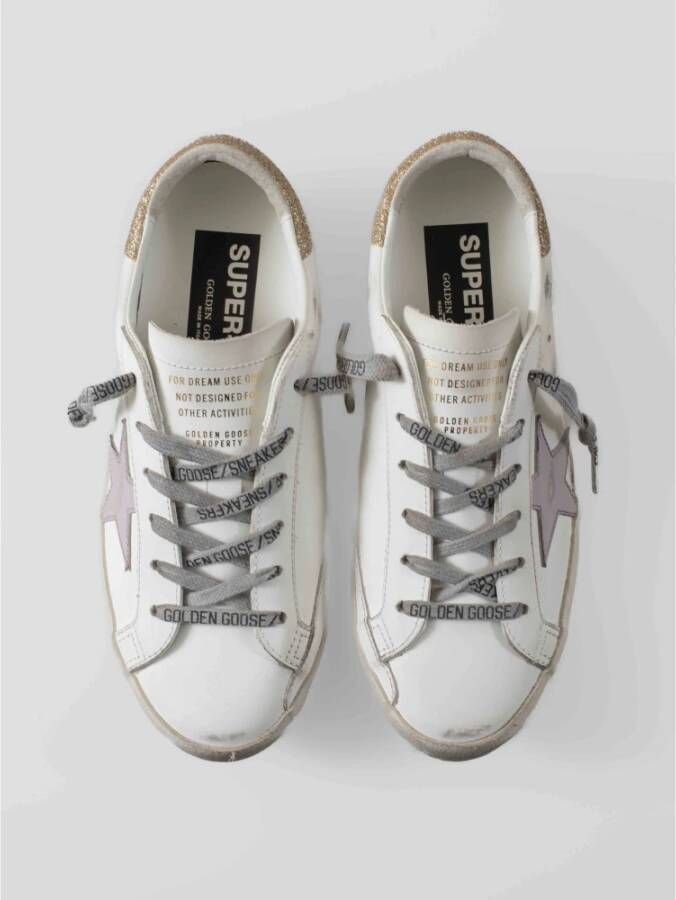 Golden Goose Vintage Ster Sneakers met Glitter Hiel White Dames
