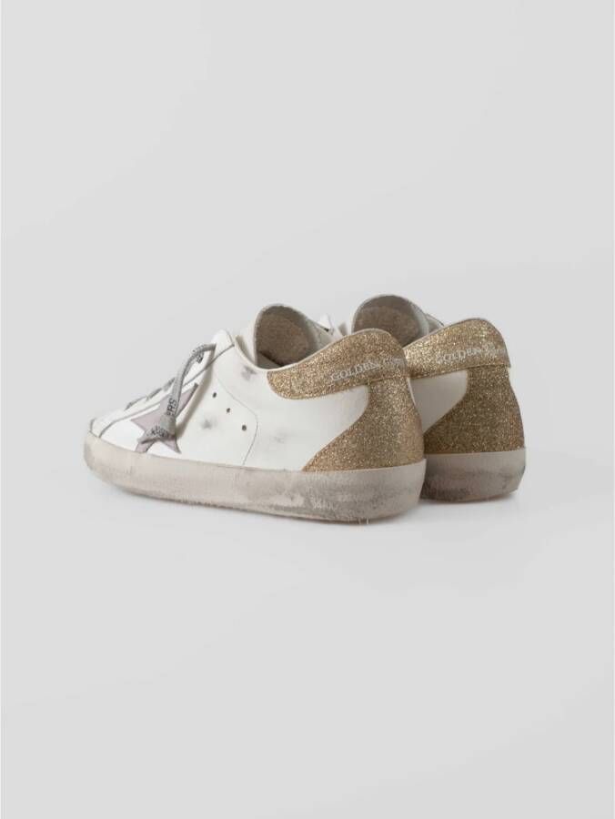 Golden Goose Vintage Ster Sneakers met Glitter Hiel White Dames