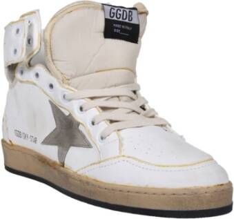 Golden Goose Wit Taupe Sky Star Nappa Suede Nylon Tong Wit Heren