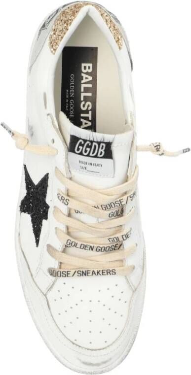 Golden Goose White Glitter Calf Ballstar Sneakers Multicolor Dames