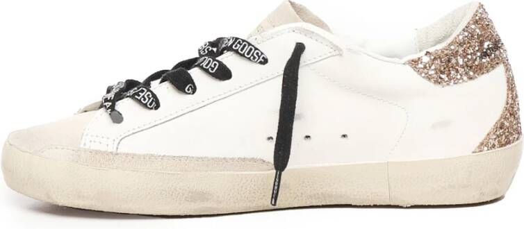 Golden Goose Witte Glitter Veterschoenen