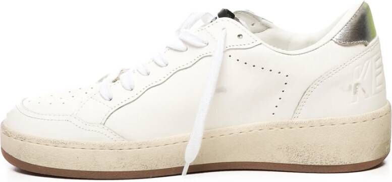 Golden Goose Witte Groene Sneakers met Ster Applicatie
