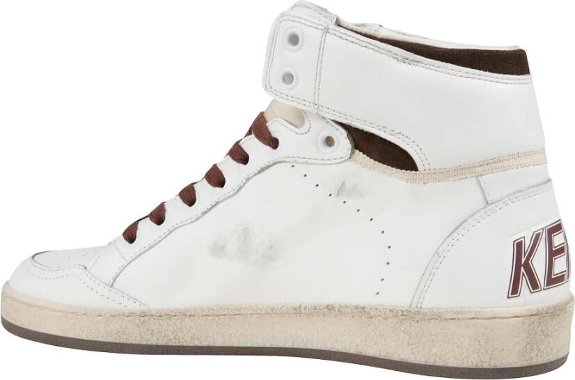 Golden Goose Witte hoge sneakers met suède details
