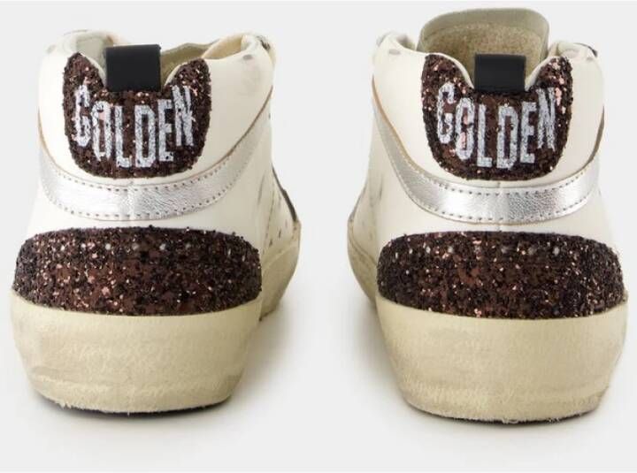 Golden Goose Witte Kalfsleren Mid Star Sneakers