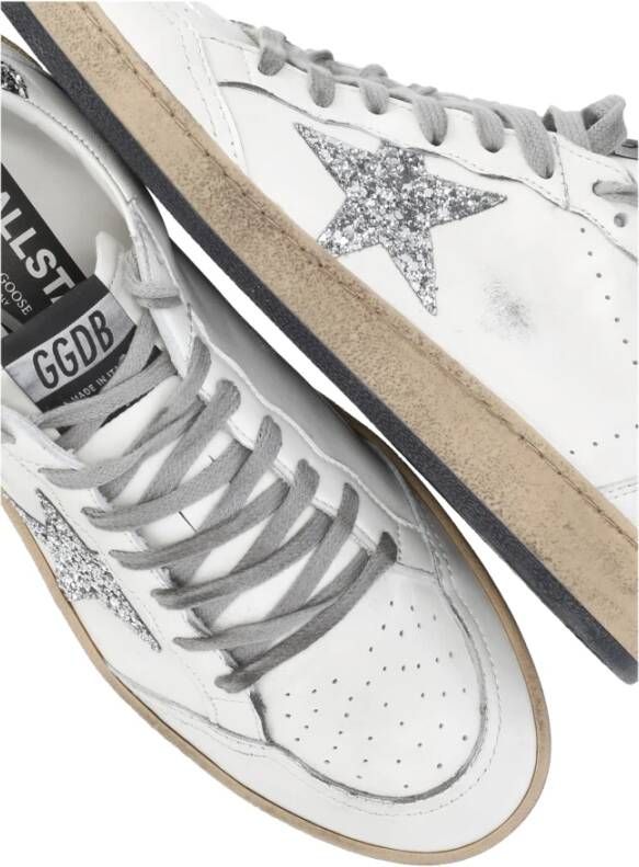 Golden Goose Witte Leren Glitter Sneakers Vrouw