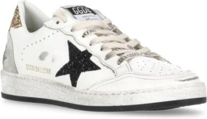 Golden Goose Witte Glitter Sneakers van Leer White Dames