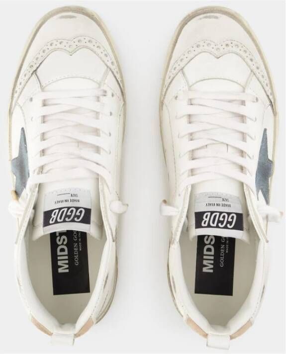 Golden Goose Witte Leren Mid Star Sneakers White Dames