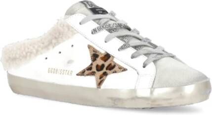 Golden Goose Witte leren muilezels met contrasterende neus White Dames