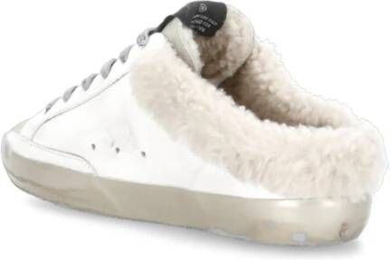 Golden Goose Witte leren muilezels met contrasterende neus White Dames