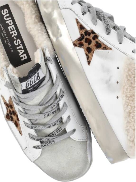 Golden Goose Witte leren muilezels met contrasterende neus White Dames