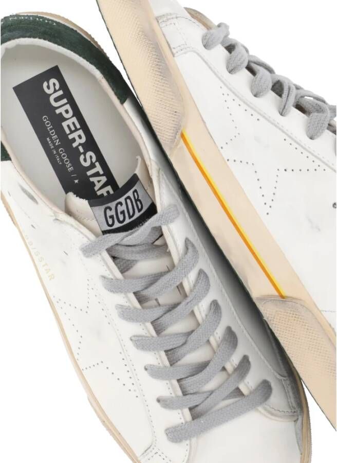 Golden Goose Witte leren sneakers met gebruikt effect