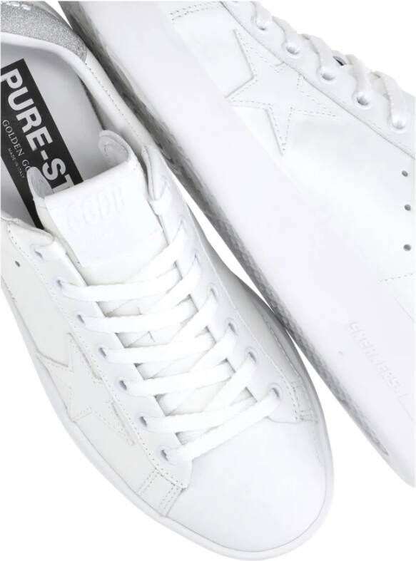 Golden Goose Witte Leren Sneakers met Glitterhak White Dames