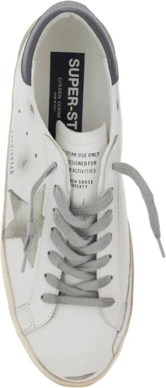 Golden Goose Witte leren sneakers met suède ster