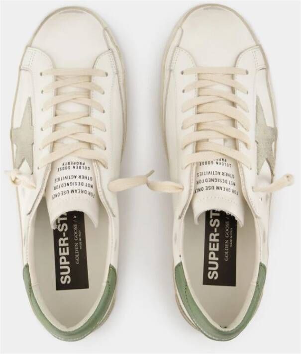 Golden Goose Witte Leren Super Star Sneakers White Heren