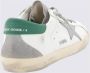 Golden Goose Heren Lichtblauwe Lamsskin Jas met Witte Mouwen Wit Heren - Thumbnail 12
