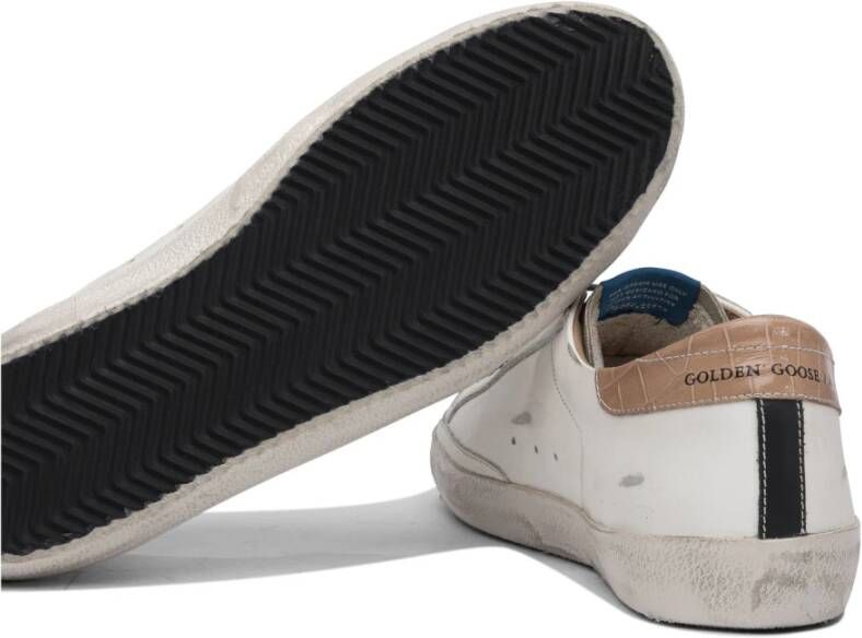 Golden Goose Witte Sneakers met Krokodillenprint Hiel