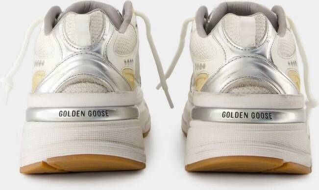 Golden Goose Leren Net en Suède Ster Hiel White Dames